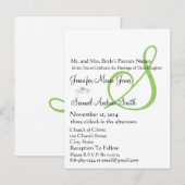 Funky UpBeat Modern Monogram Wedding Uitnodiging Briefkaart (Voorkant / Achterkant)