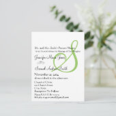 Funky UpBeat Modern Monogram Wedding Uitnodiging Briefkaart (Staand voorkant)