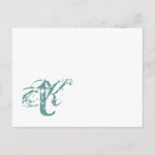 Funky UpBeat Modern Monogram Wedding Uitnodiging Briefkaart (Achterkant)