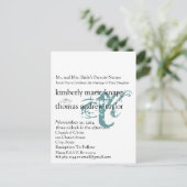 Funky UpBeat Modern Monogram Wedding Uitnodiging Briefkaart (Staand voorkant)