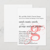 Funky UpBeat Modern Monogram Wedding Uitnodiging Briefkaart (Voorkant / Achterkant)