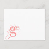 Funky UpBeat Modern Monogram Wedding Uitnodiging Briefkaart (Achterkant)