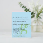 Funky UpBeat Modern Monogram Wedding Uitnodiging Briefkaart (Staand voorkant)