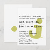 Funky UpBeat Modern Monogram Wedding Uitnodiging Briefkaart (Voorkant / Achterkant)