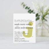 Funky UpBeat Modern Monogram Wedding Uitnodiging Briefkaart (Staand voorkant)