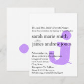 Funky UpBeat Modern Monogram Wedding Uitnodiging Briefkaart (Voorkant / Achterkant)
