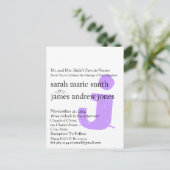 Funky UpBeat Modern Monogram Wedding Uitnodiging Briefkaart (Staand voorkant)