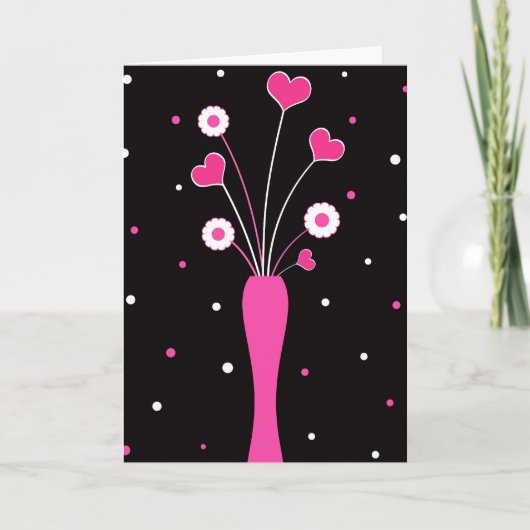 Funky vaas feestdagen kaart (Voorkant)