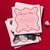 Funky Valentijn foto rood en roze bruiloft Bedankkaart