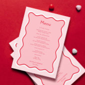 Funky Valentijn Wavy Red en Pink Wedding Menu
