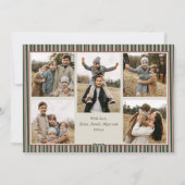 Funky Velvet Christmas Boho Red Bow 6 Photo Feestdagenkaart (Achterkant)