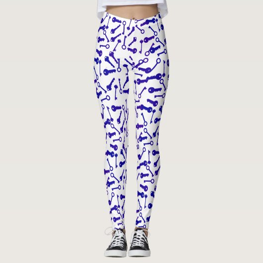 Funky verschillende sleutelvormen patroon Leggings (Voorkant)