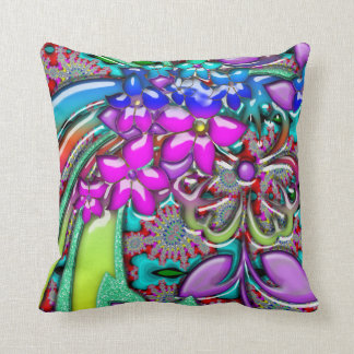 Funky verse regenboog van de Retrobloemen Kussen