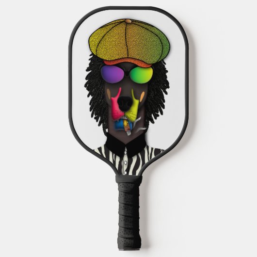Funky Vibes Doberman Pickleball Paddle – Retro Coo (Voorkant)