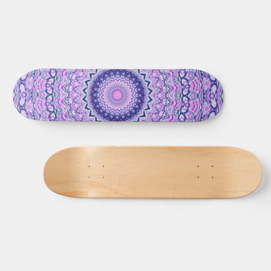 Funky Vibrant Kleurrijke Trippy Boho Hippie Mandal Persoonlijk Skateboard (Horizontaal)