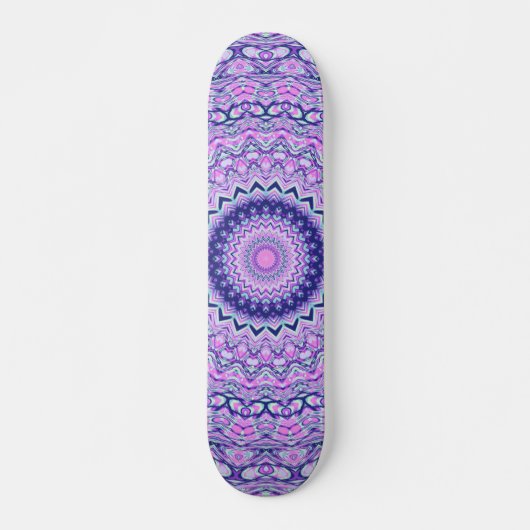 Funky Vibrant Kleurrijke Trippy Boho Hippie Mandal Persoonlijk Skateboard (Voorkant)