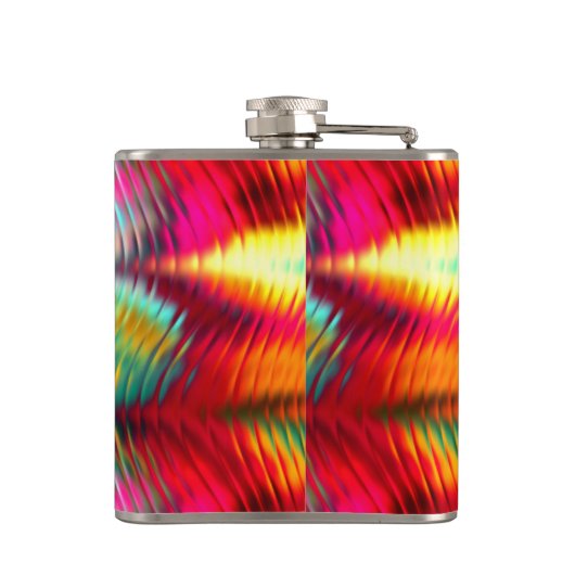 Funky, Vibrant Rainbow Monogram Heupfles (Achterkant)