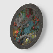 Funky Victoriaans Pewter Steampunk met gezicht Grote Klok (Hoek)