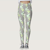 Funky Vijgenboom Blad Patroon Leggings (Voorkant)