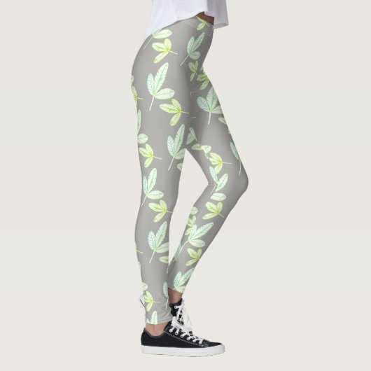 Funky Vijgenboom Blad Patroon Leggings (Rechts)