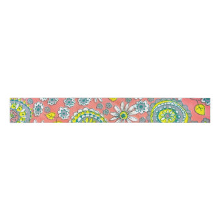 Funky vintage floral gift bag grosgrain lint