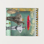 Funky Vintage Krachtpatser 40e Verjaardag Wandkleed (Voorkant (horizontaal))