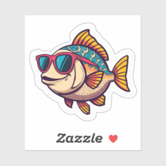 "Funky Vis met Zonnebril Sticker
