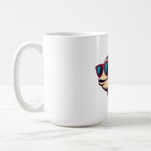 "Funky Vis met Zonnebril Sticker Koffiemok (Links)