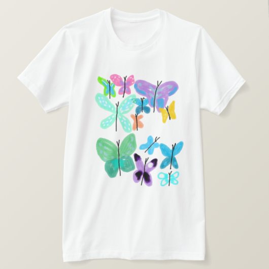 Funky Vlinders Abstracte Kunst om te Dragen T-shirt (Design voorkant)