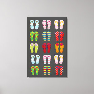 Funky voetenwerk kleurrijke Summer teenslippers Canvas Afdruk