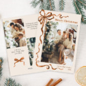 Funky vrolijk kerstfeest Boho lint 3 foto Feestdagenkaart