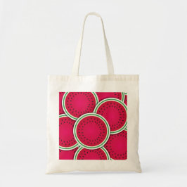 Funky watermeloen plakjes tote bag