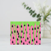 Funky Watermelon Neon Green Paint Drivers Briefkaart (Staand voorkant)