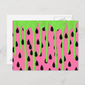 Funky Watermelon Neon Green Paint Drivers Briefkaart (Voorkant / Achterkant)
