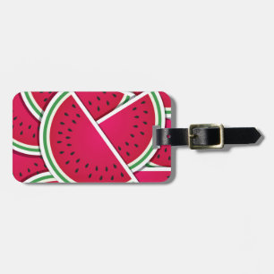 Funky watermelonwiggen bagagelabel