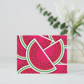Funky watermelonwiggen briefkaart (Staand voorkant)