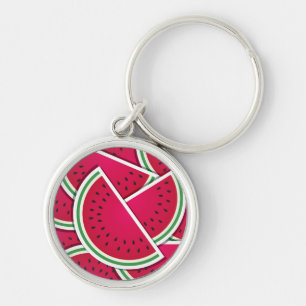 Funky watermelonwiggen sleutelhanger