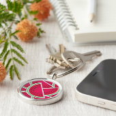 Funky watermelonwiggen sleutelhanger (Zijkant)