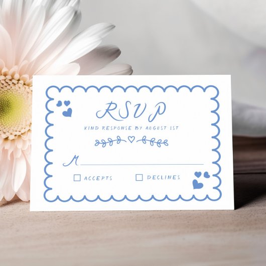 Funky Wave Doodle Geïllustreerde Hand Geschreven B RSVP Kaartje