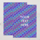 Funky Wavy Neon Blank Kaart (Voorkant / Achterkant)