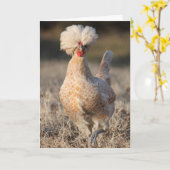 Funky Wenskaart van de Kip Kaart (Gele Bloem)