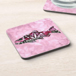 Funky Whimsical Abstracte zalm vis schilderij kuns Bier Onderzetter