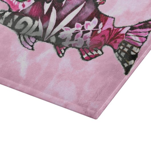 Funky Whimsical Abstracte zalm vis schilderij kuns Snijplank (Hoek)