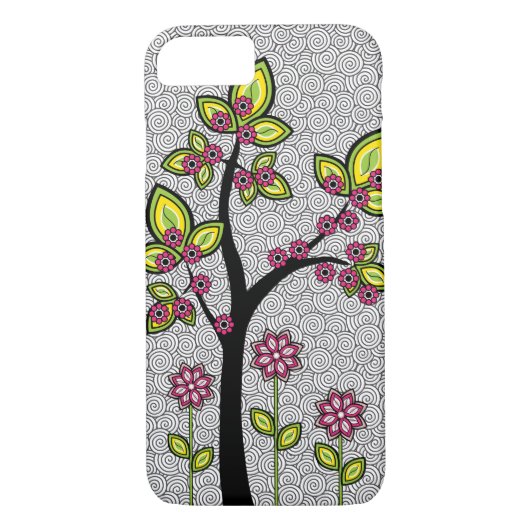 Funky Whimsical Art Moderne Vector Case-Mate iPhone Case (Achterkant)