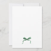 Funky Whimsical Christmas Green Bow Holiday Party Kaart (Achterkant)