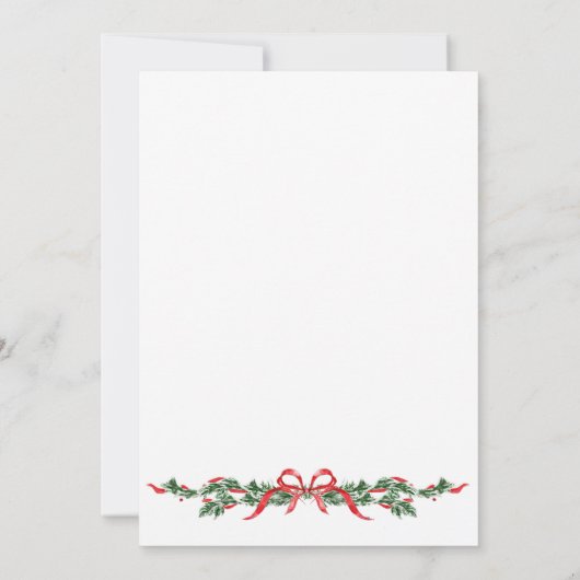 Funky Whimsical Christmas Red Bow Holiday Party Kaart (Achterkant)