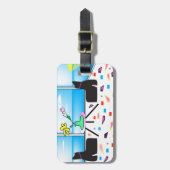 Funky Whimsical Colorful Miami, Graphic Bagagelabel (Voorkant verticaal)