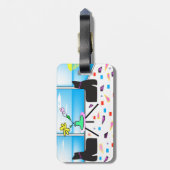 Funky Whimsical Colorful Miami, Graphic Bagagelabel (Achterkant verticaal)