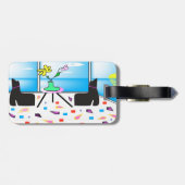Funky Whimsical Colorful Miami, Graphic Bagagelabel (Achterkant horizontaal)