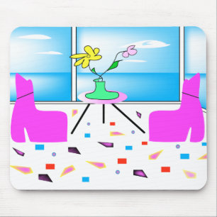 Funky Whimsical Colorful Miami, Graphic Muismat